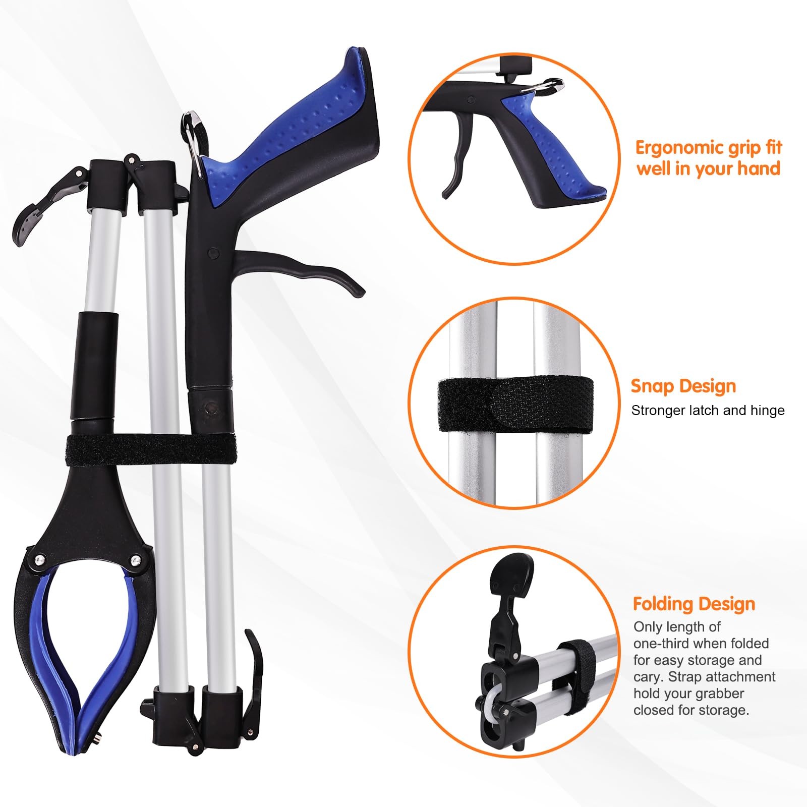TOPGROT 36″ Grabber Reacher Tool for Seniors 2 Pack, Foldable Reacher Grabbers