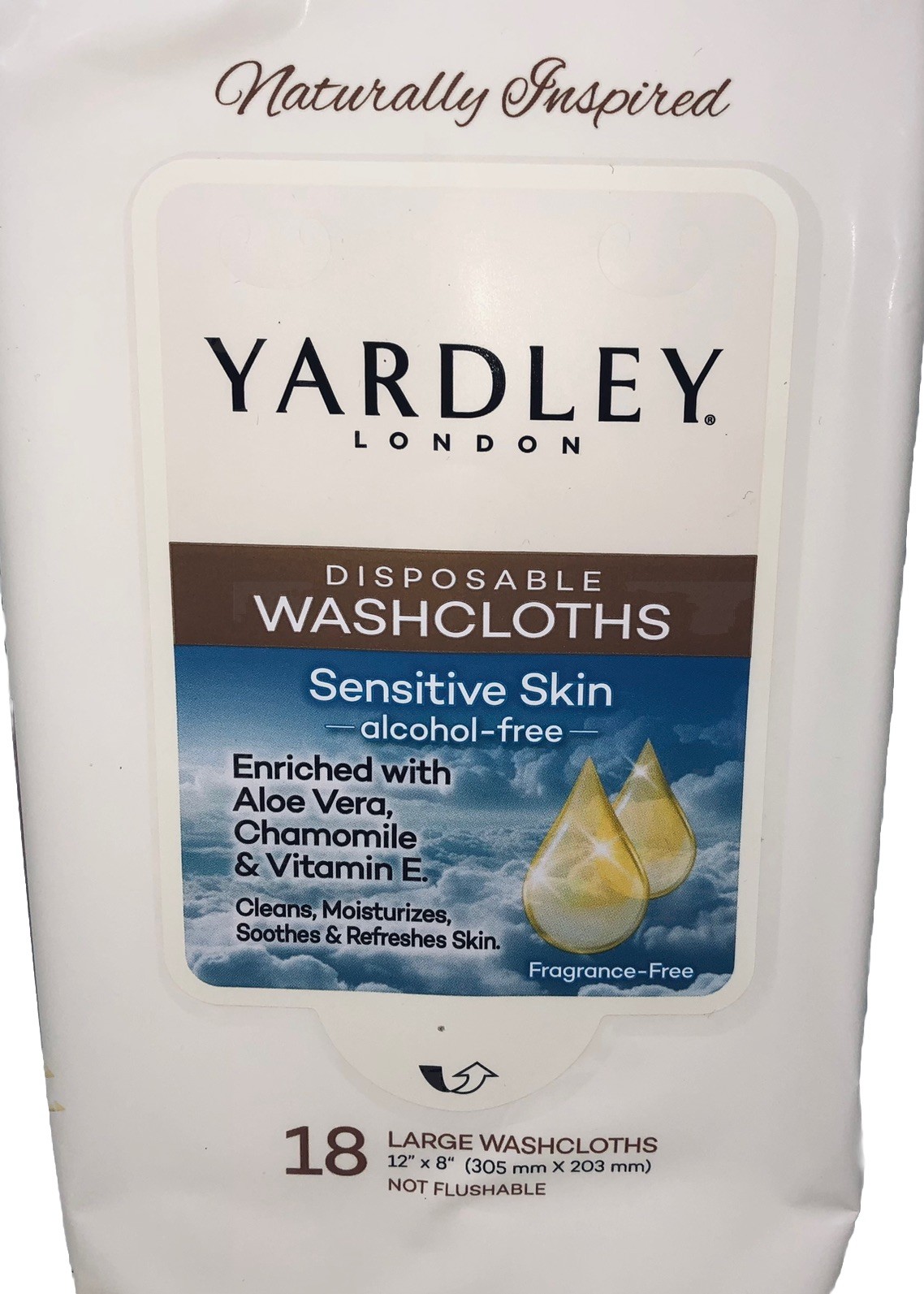 108 Washcloths Yardley London Disposable Washcloths (6×18) Aloe Vera Chamomile