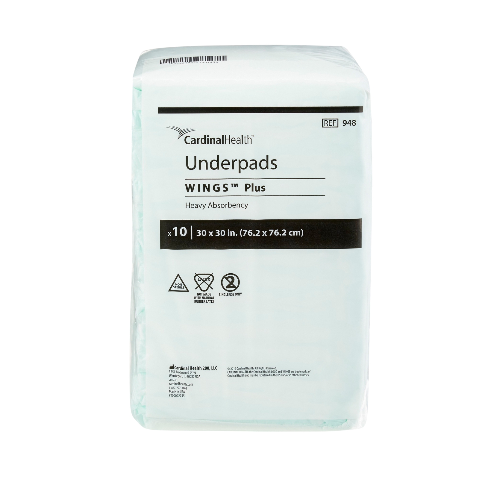 Wings Plus Underpad Heavy Absorbency 30X30″ 10 ct