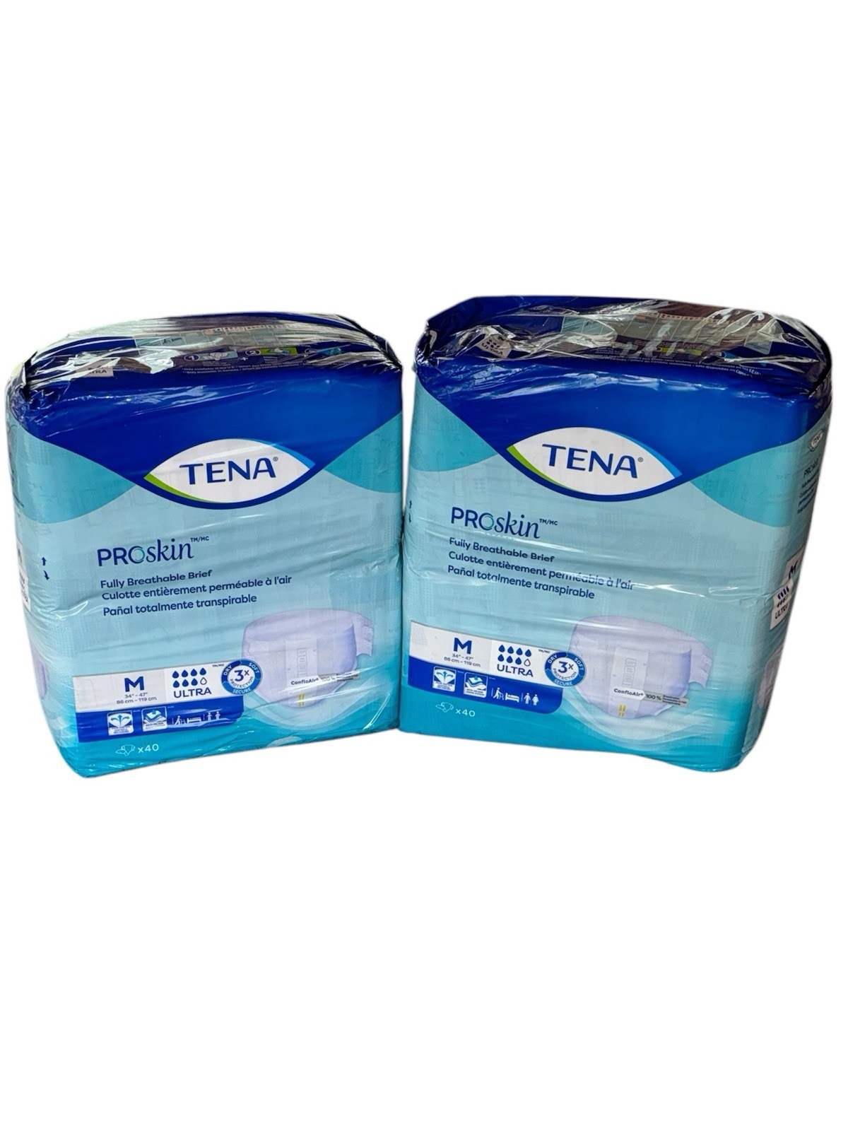 Lot Of 2-TENA Ultra Adult Incontinence Brief Diapers M 67200 40 Ct (80 Total)