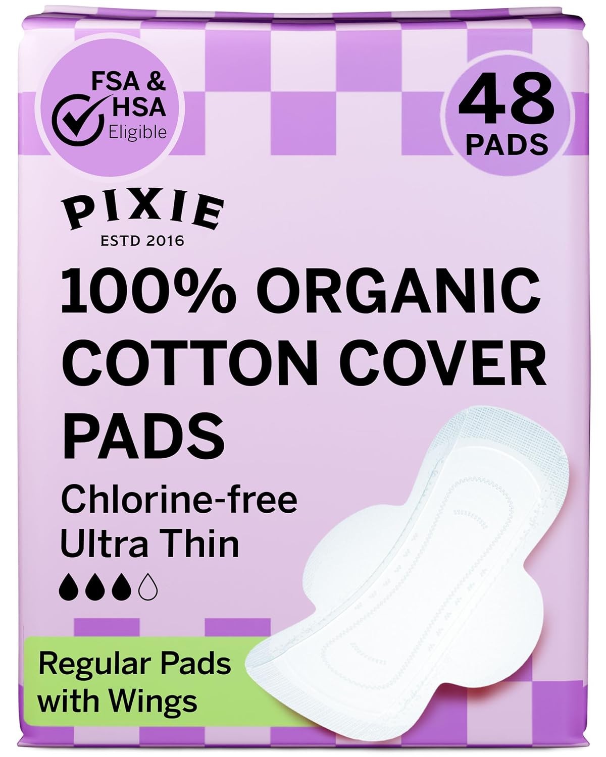 Organic Cotton Ultra Thin Leak Proof Women’s Pads with Wings Moisture Control