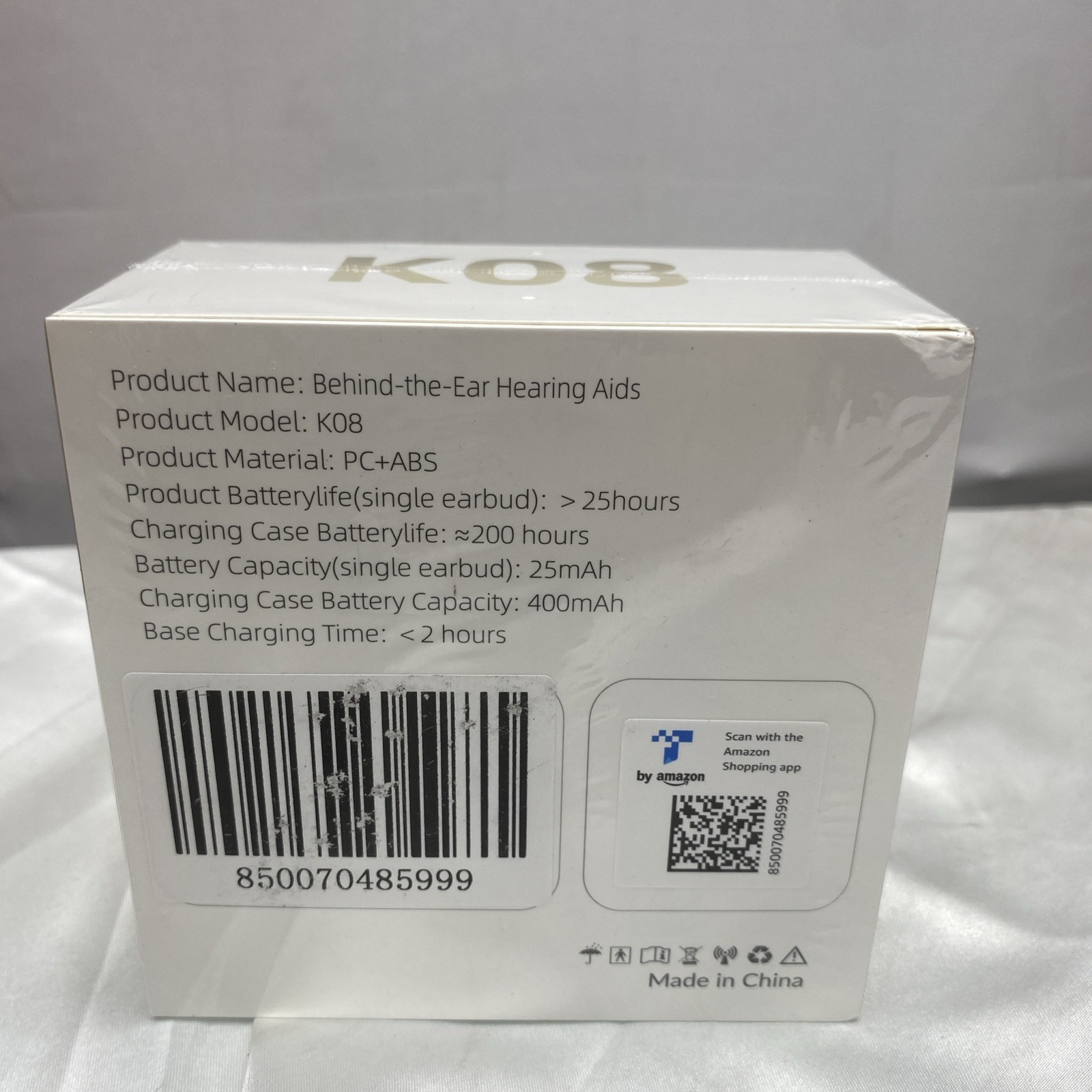 Rechargeable Behind Ear Hearing Aid Amplifier Set w/ Charging Box K08 New