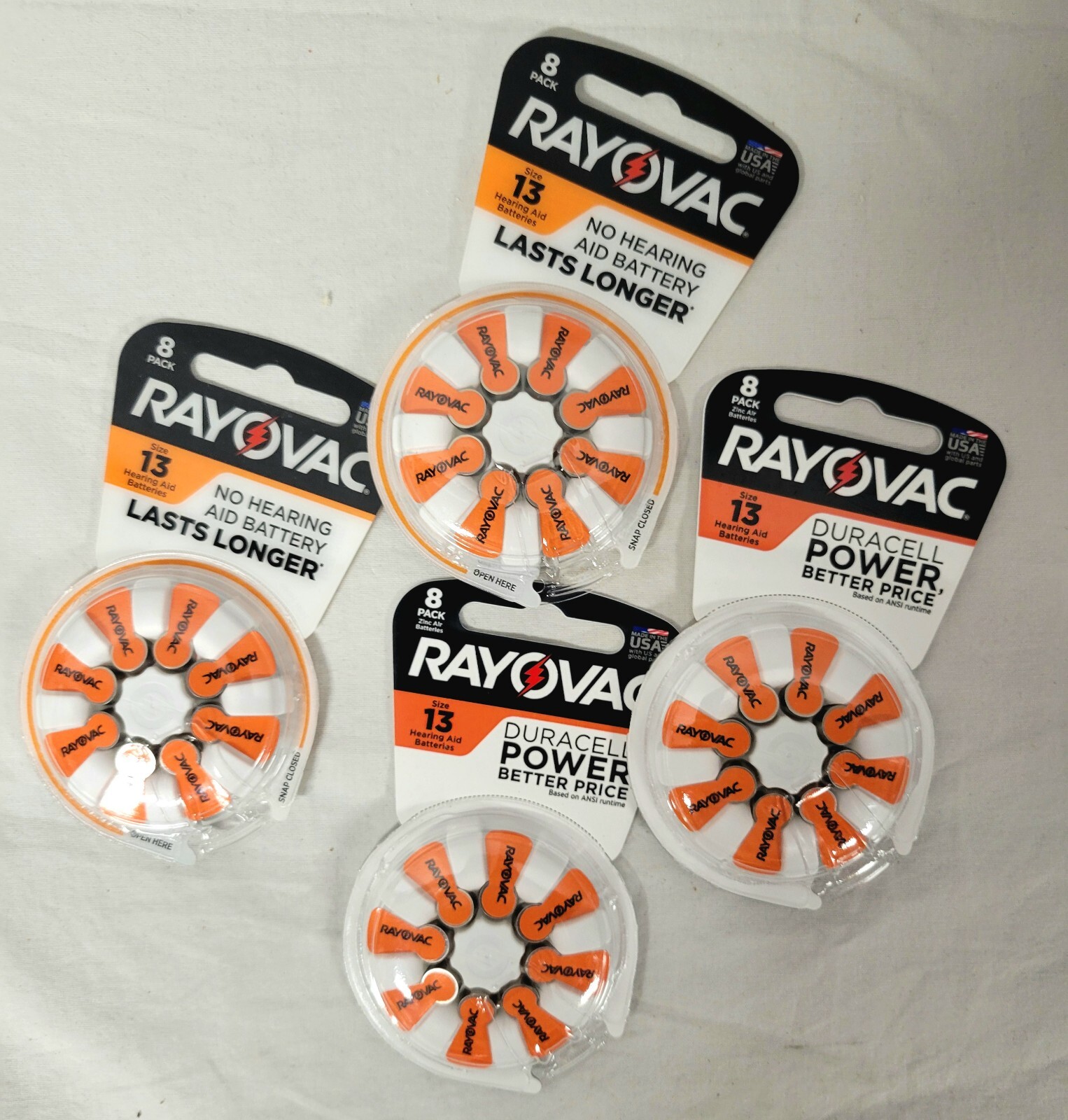 Rayovac Size 13 Orange Hearing Aid Batteries 4-8pk Zinc-Air Exp 2/27 – 5/27-8/27