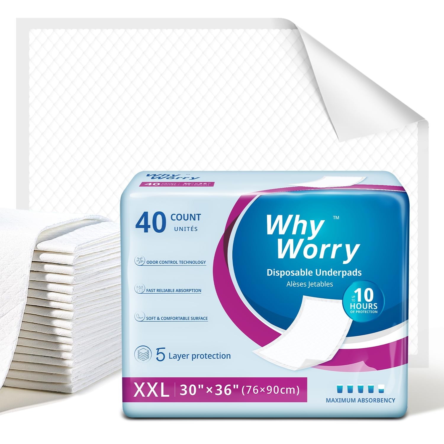 Extra Large Disposable Bed Pads 30″ x 36″, Super Absorbent Leakproof Incontin…