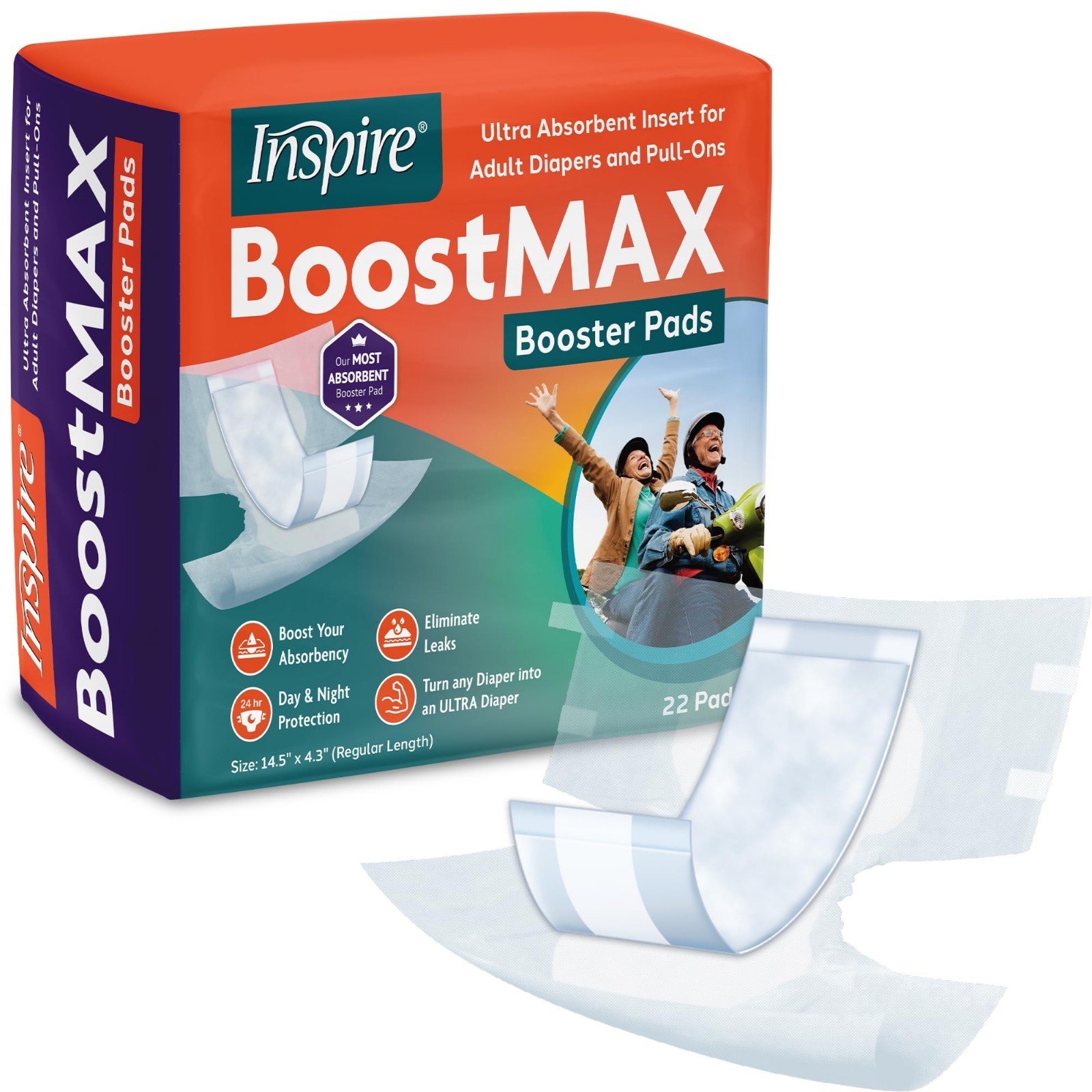 Super Absorbent Incontinence Booster Pads | 5+ Cups Absorption | Overnight Inser