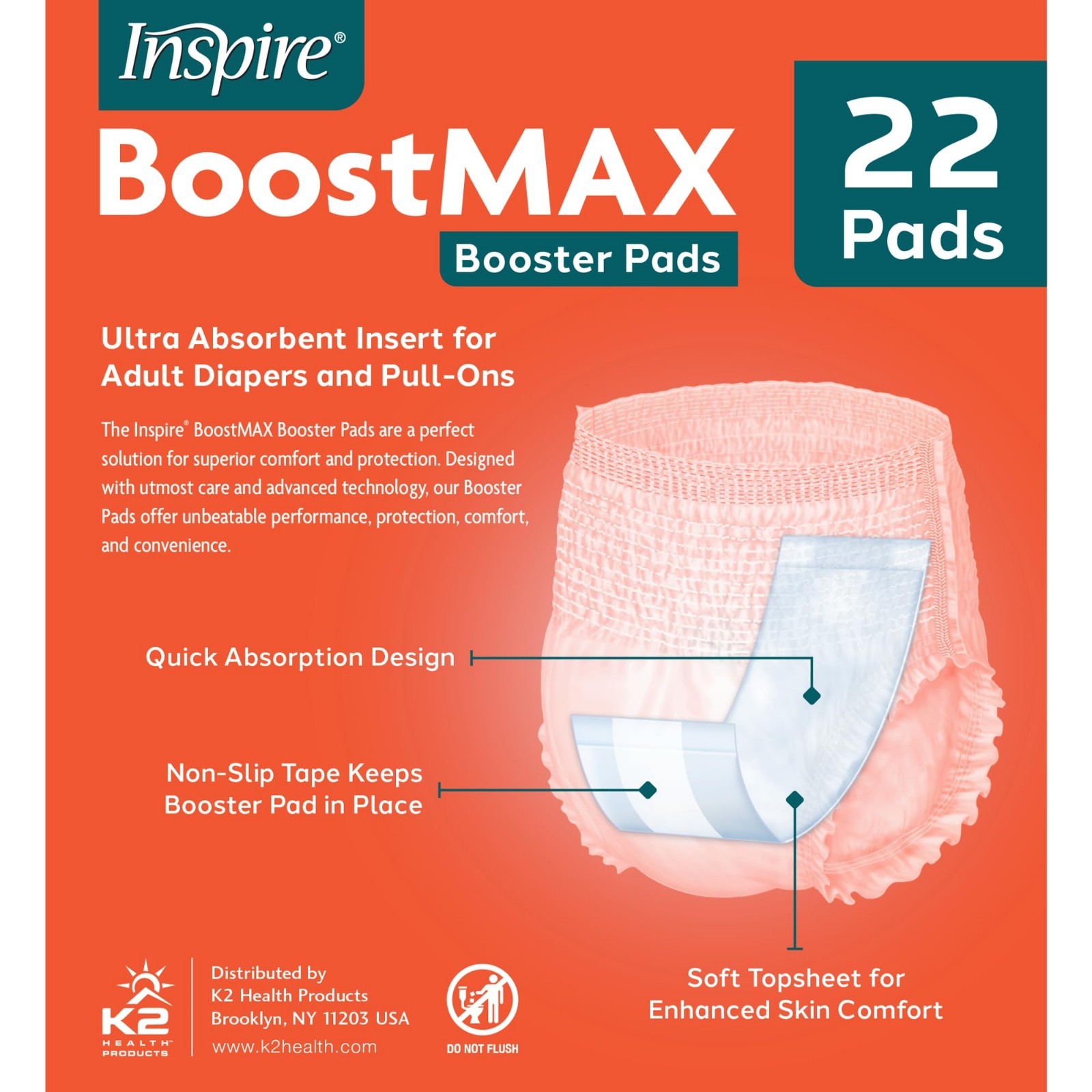 Super Absorbent Incontinence Booster Pads | 5+ Cups Absorption | Overnight Inser
