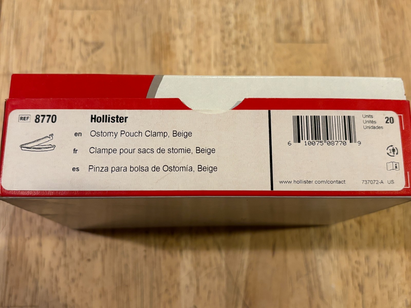 Hollister Ostomy Drainable Pouch Plastic Clamp – Beige – #8770 – 17 Count
