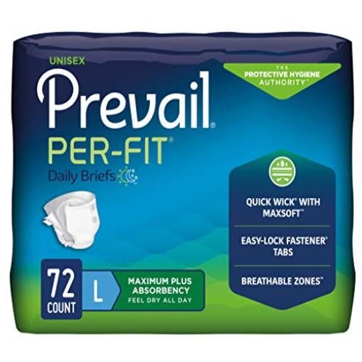 Prevail Proven Per-Fit Briefs Large 72 Count Maximum Plus