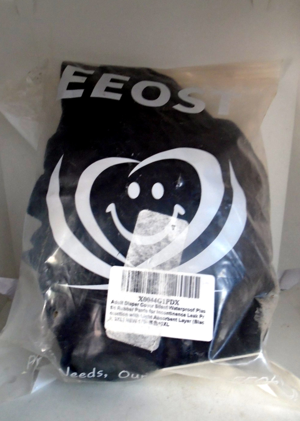 Eeost Adult Diaper Cover Silent Waterproof Plastic Rubber Pants – Black 3XL