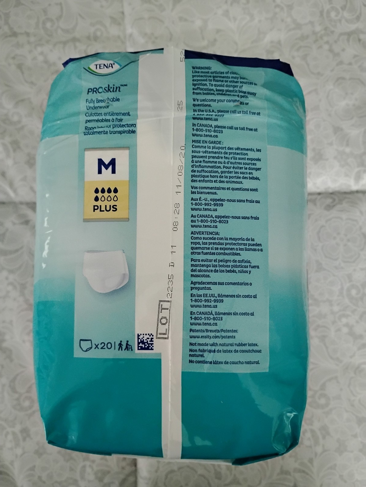 Tena Proskin Maximum Absorbency Underwear for Men, M, 2 pack, 40 Count
