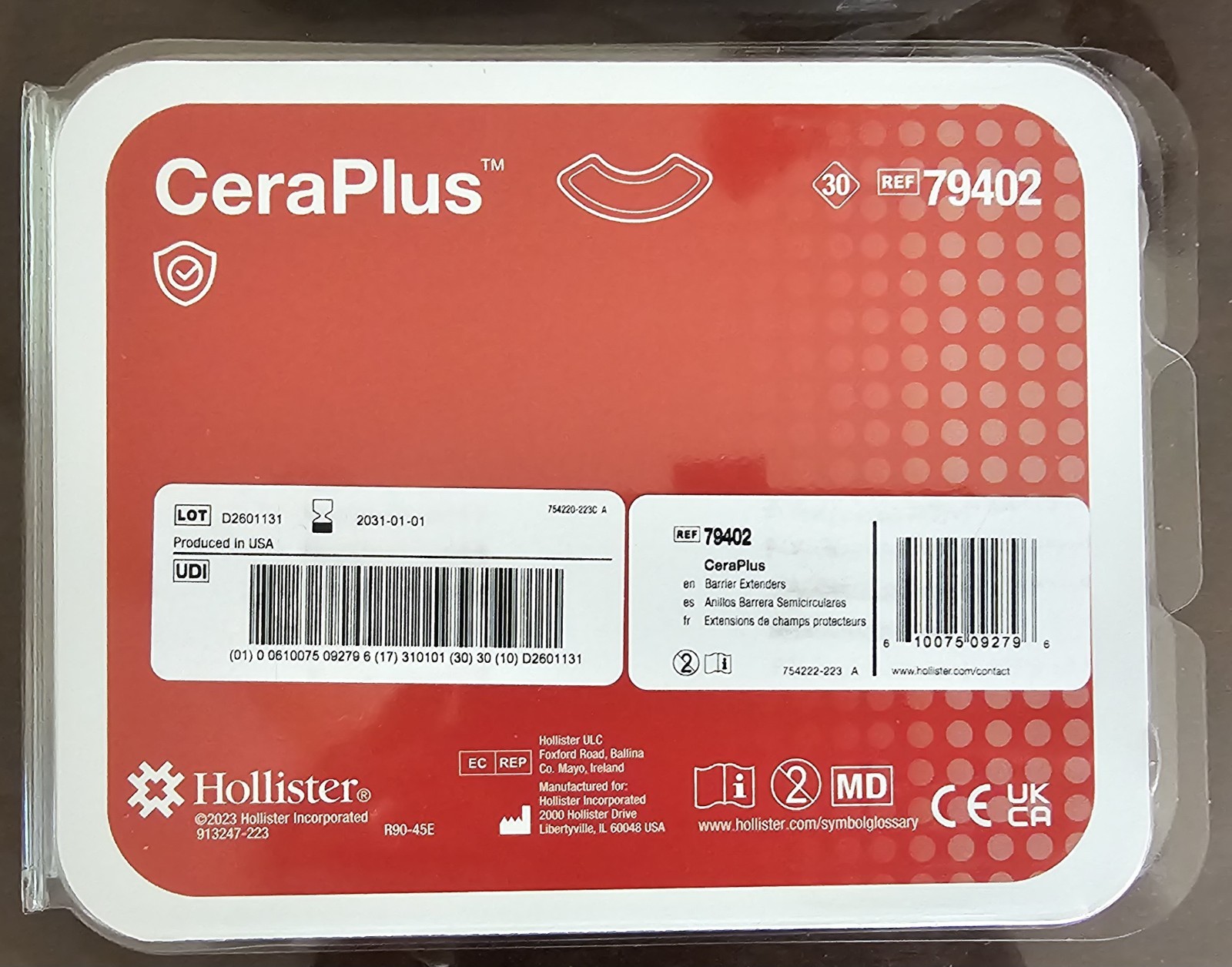 3 pack Hollister CeraPlus # 79402 Barrier Extenders Exp 2031 – 30 piece per pack