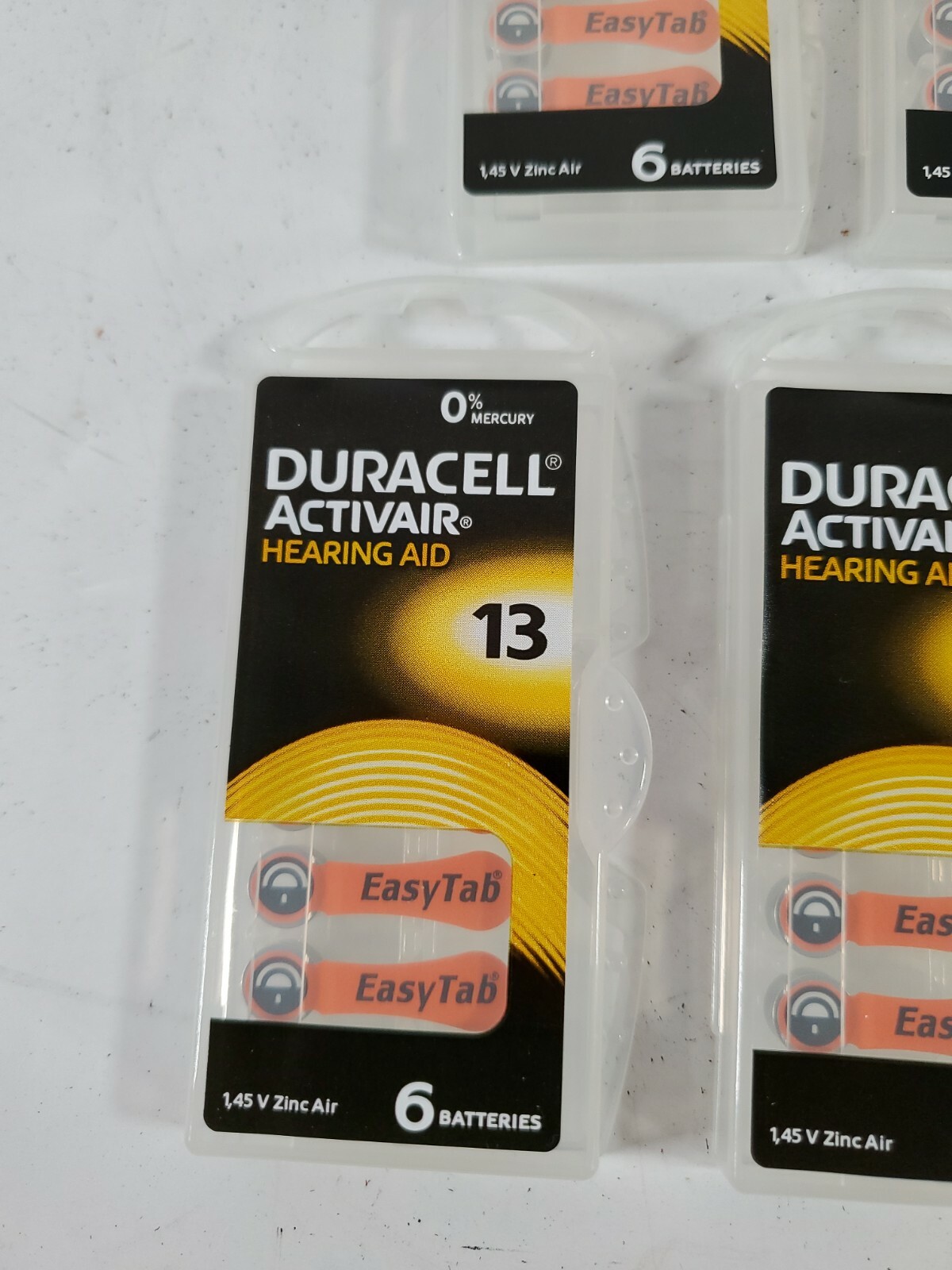 Lot Of 5 6pk Duracell ACTIVAIR Hearing Aid Batteries Zinc-Air Best By 05-2022