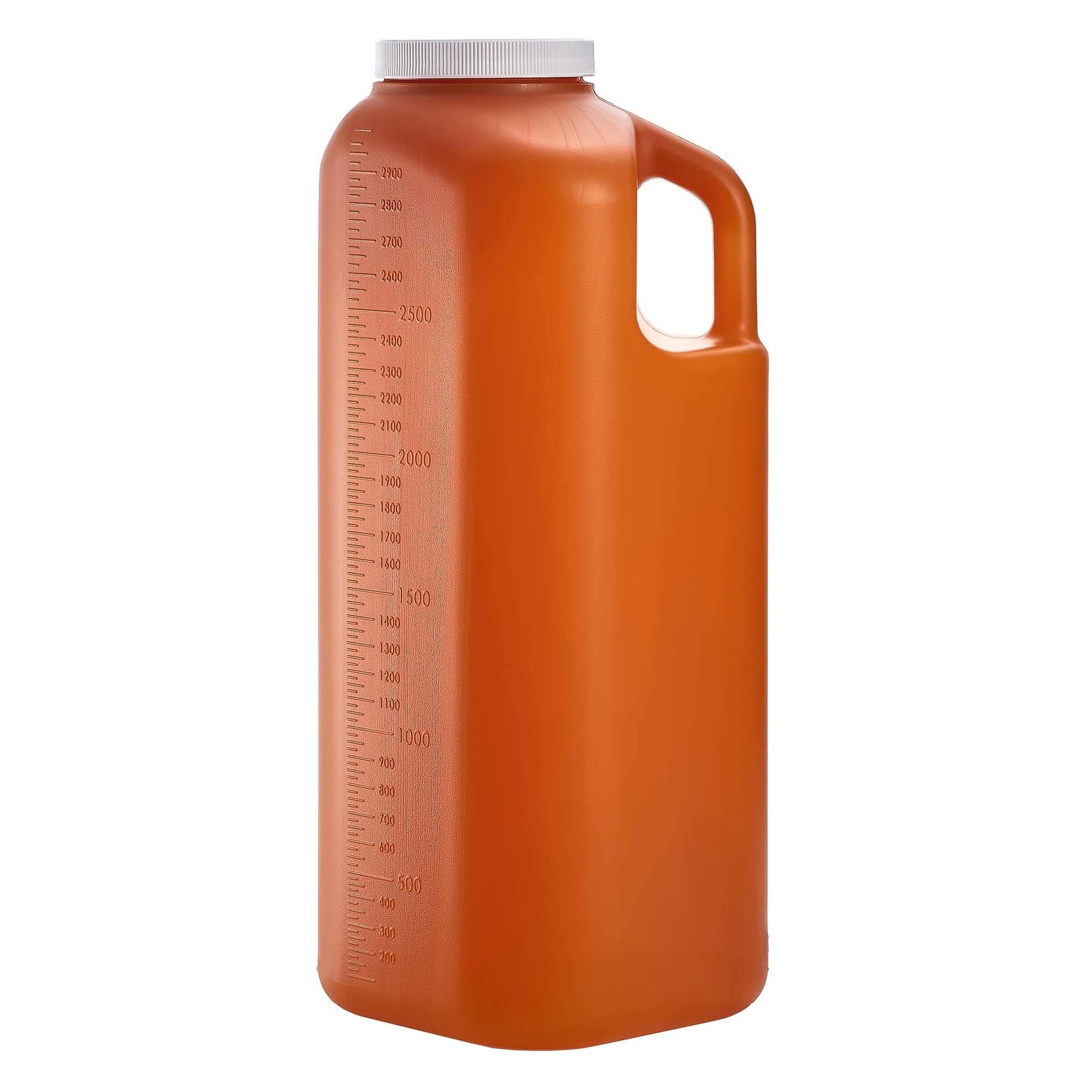 Large Male Urinal with Leak Proof Screw Cap Lid (3000 mL or 101 oz.) (Amber Colo