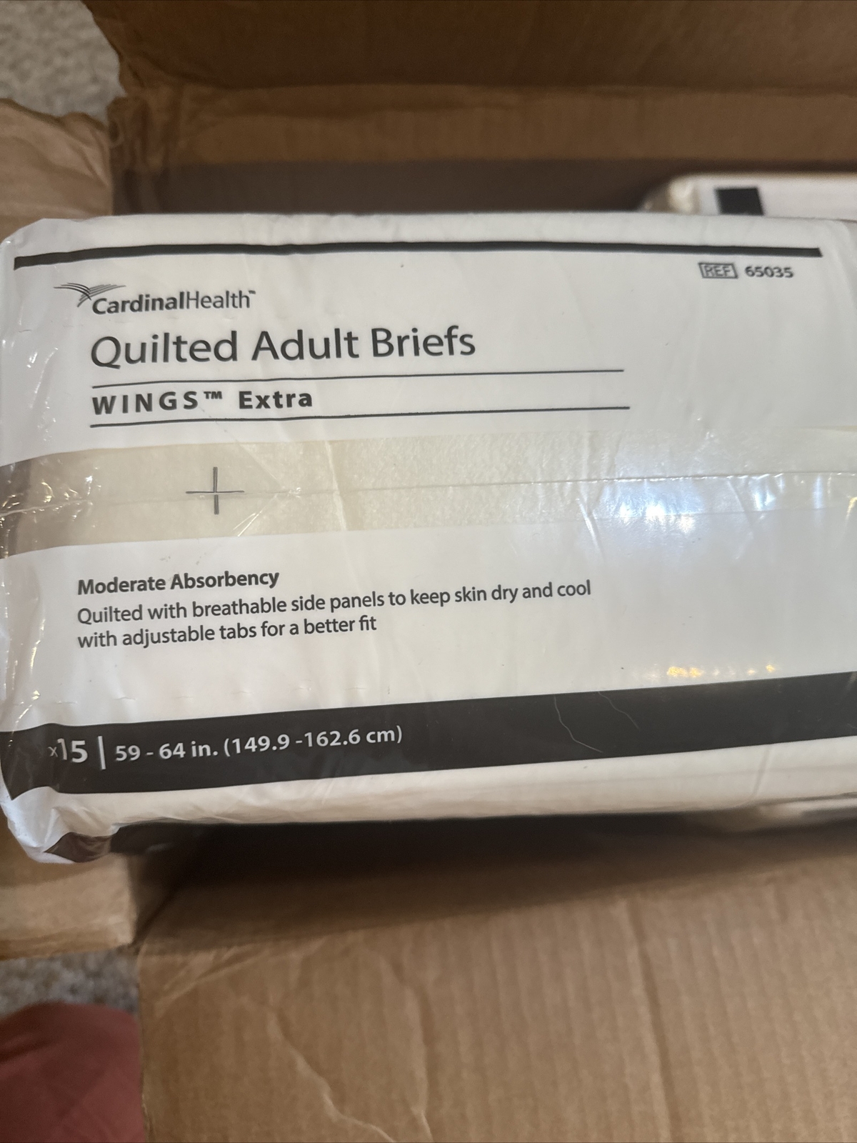 Cardinal Health Quilted Adult Briefs Wings Extra Moderate Absorbency XL 60 Count