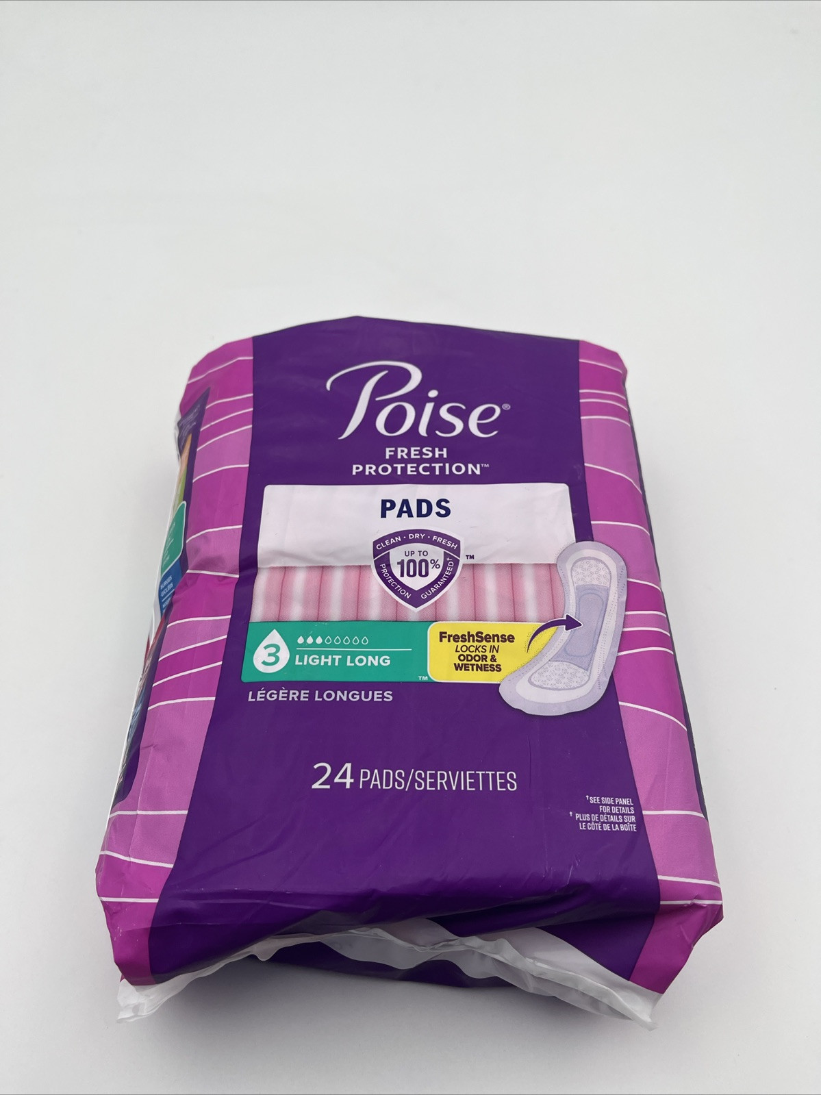Poise Fresh Protection Pads Level 3 Light Absorbency Long 24 Count W/ Freshsens