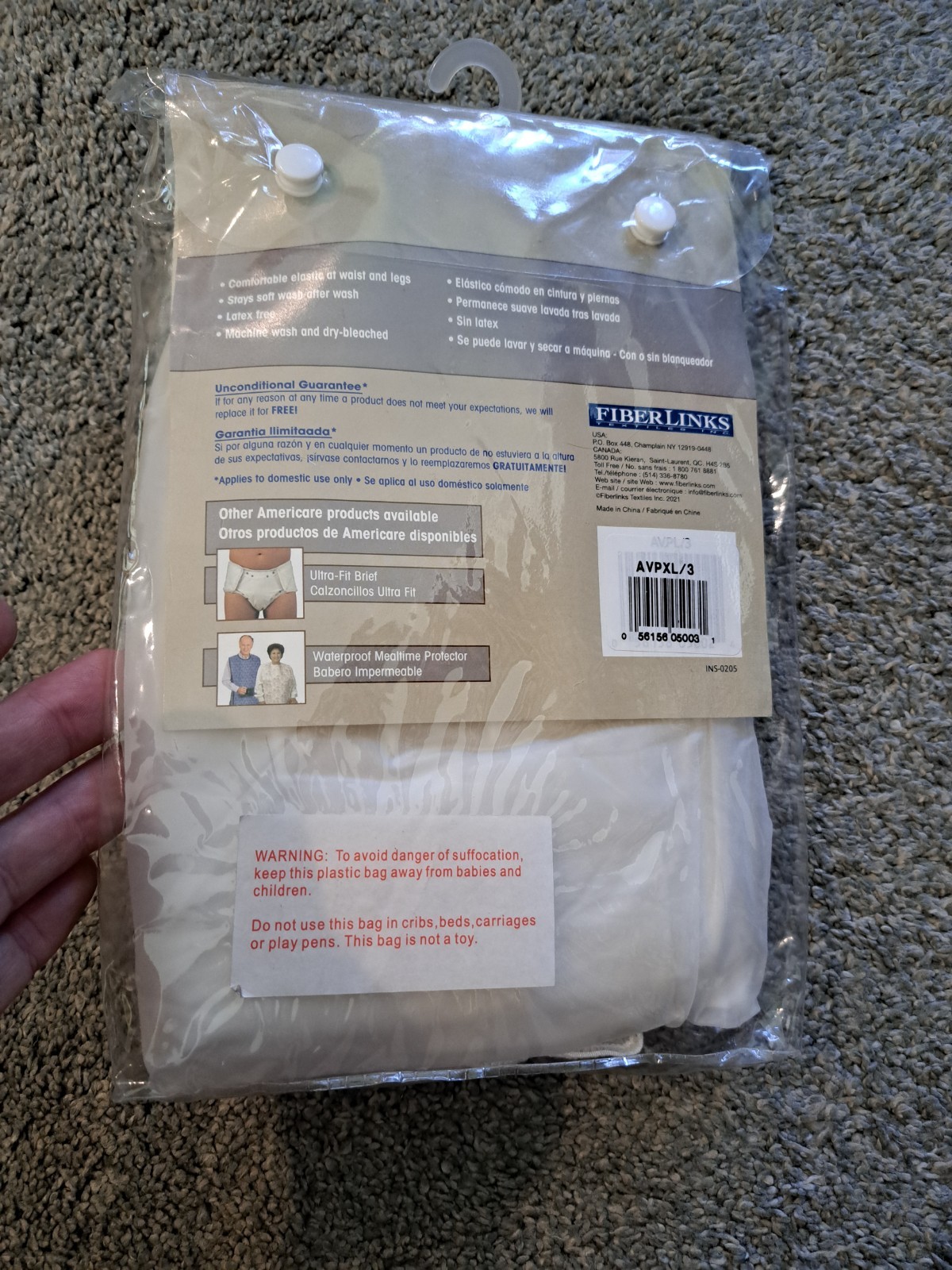 Americare Vinyl Pull-On Pant Three in Package Size XL Plastic Incontinence
