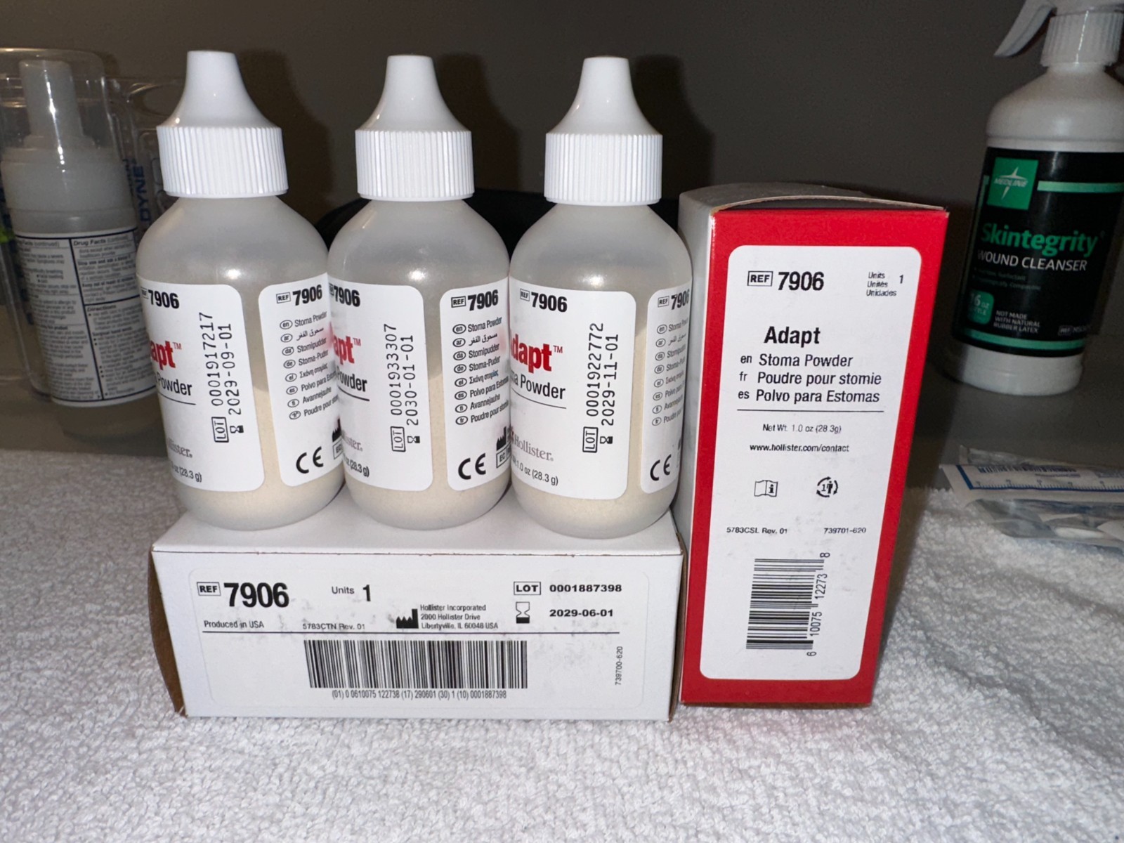 Hollister 7906 1 oz Bottles Adapt Ostomy Stoma Powder – 5 bottles Exp 2029