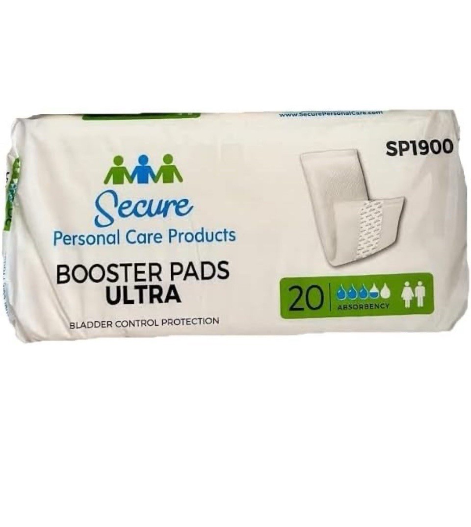 Secure Booster Pads Ultra Super Absorbent Bladder Control Protection 20 Count