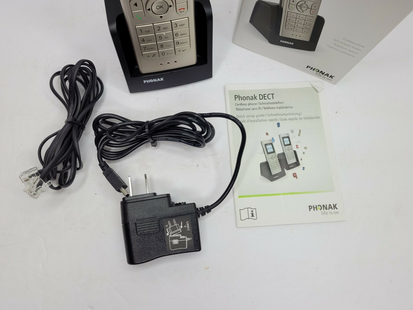 Phonak DECT II Cordless Phone NO battery INCLUDED for Venture hearing aids