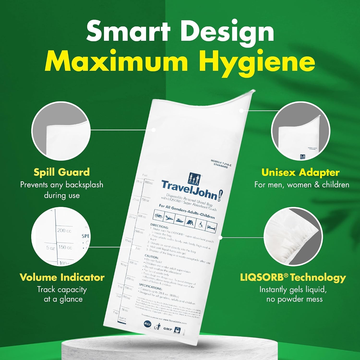 Disposable Urinal Bags 3 Pack Portable Travel Urinals for Men Women Kids