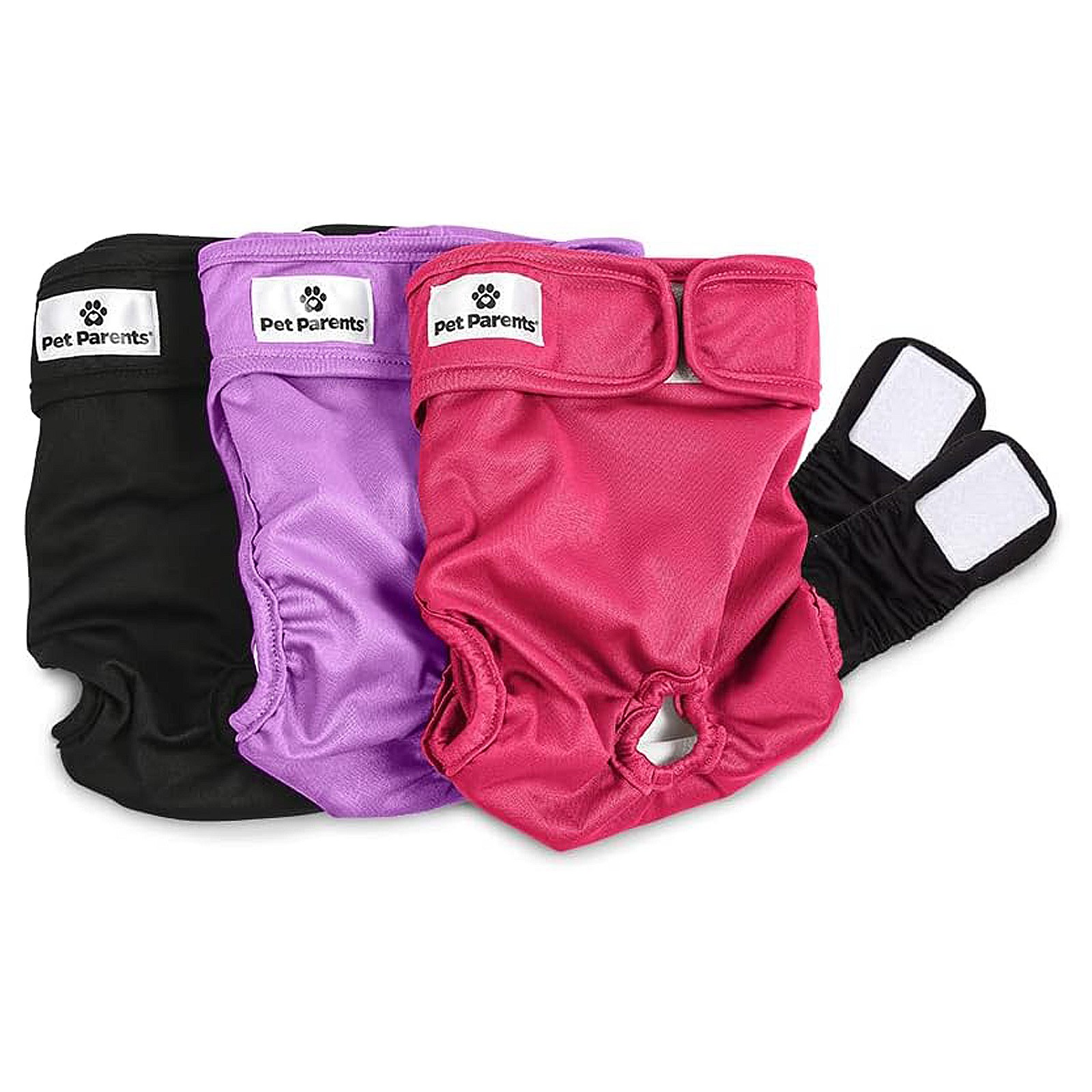 Pet Parents 3-Pack Washable Female Dog Diapers with Extenders (Small, Princess)