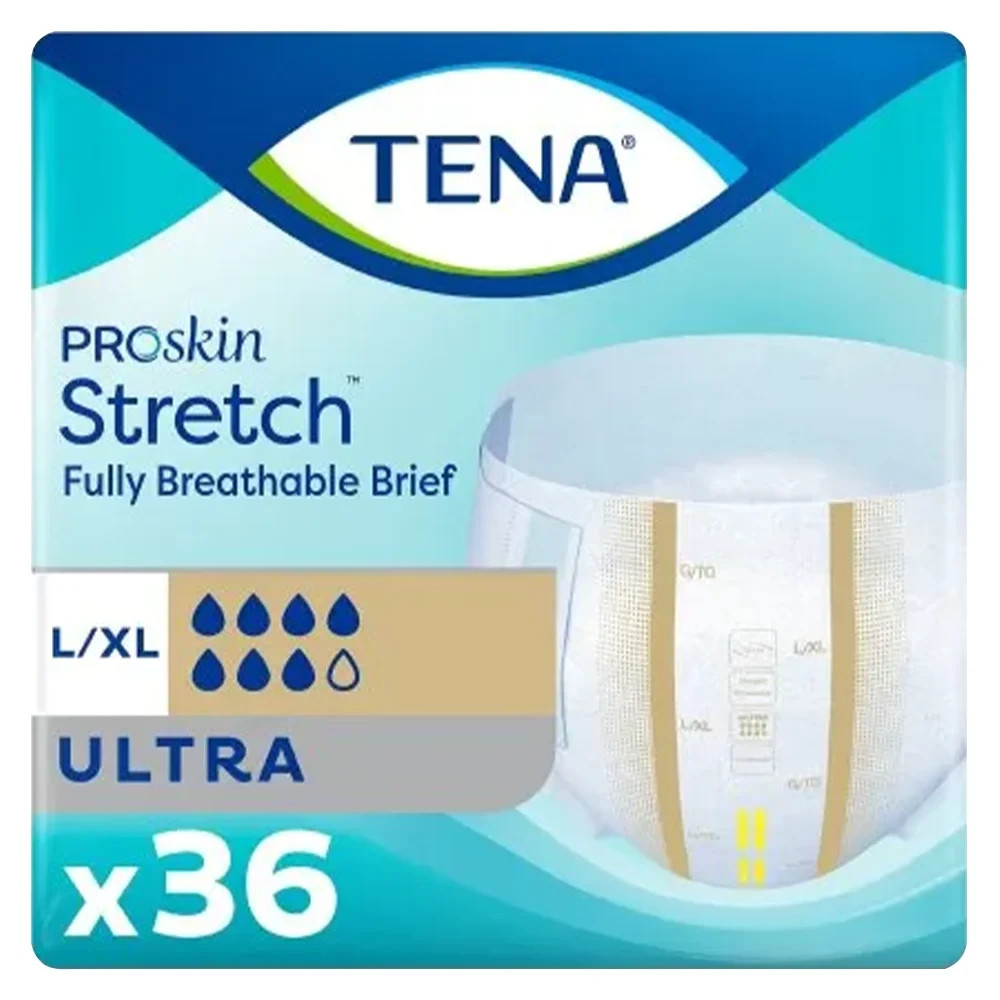 TENA ProSkin Stretch Ultra Briefs Heavy Absorbency L/XL 41-64in Case of 72