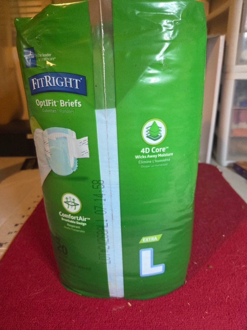 FitRight OptiFit Adult Diapers, Extra Heavy Absorbency, L, 20 Count – FAST SHIP