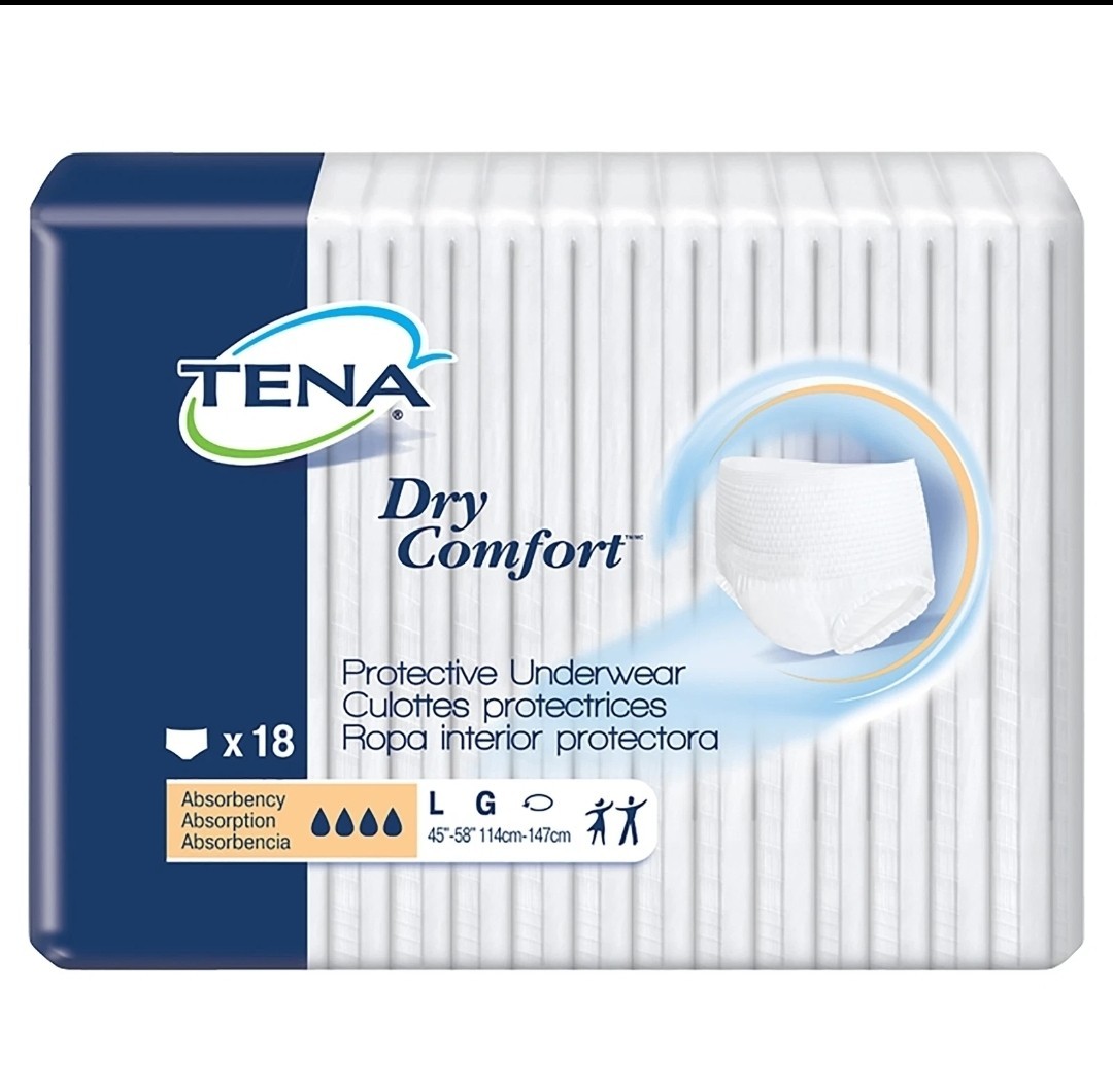 Dry Comfort Protective Underwear, Large, Moderate Absorbency, Pack of 18