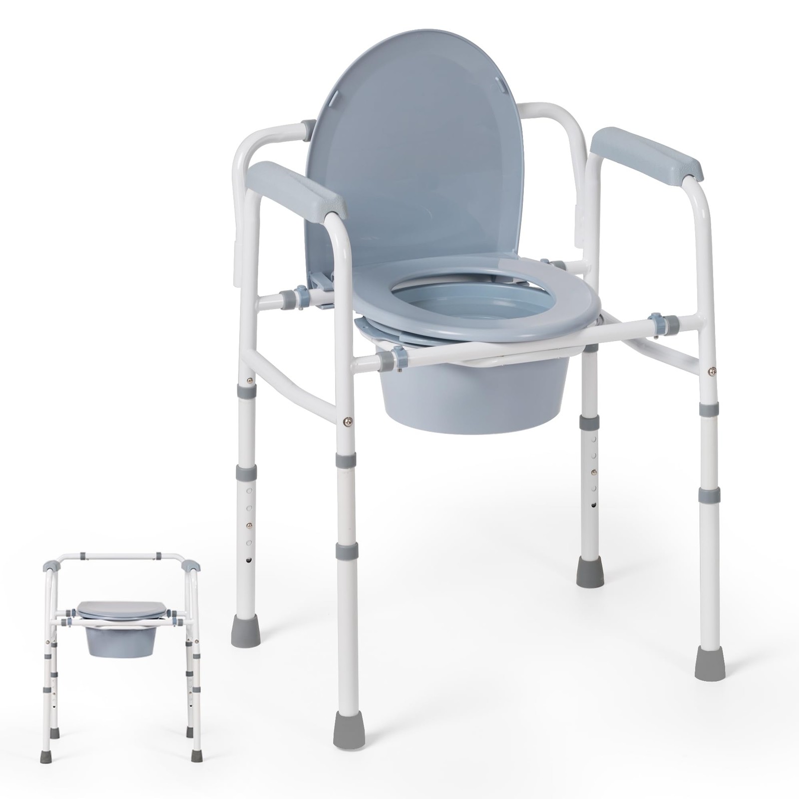 Careboda Bedside Commode Chair Bucket For Seniors Portable Extra Wide Commode