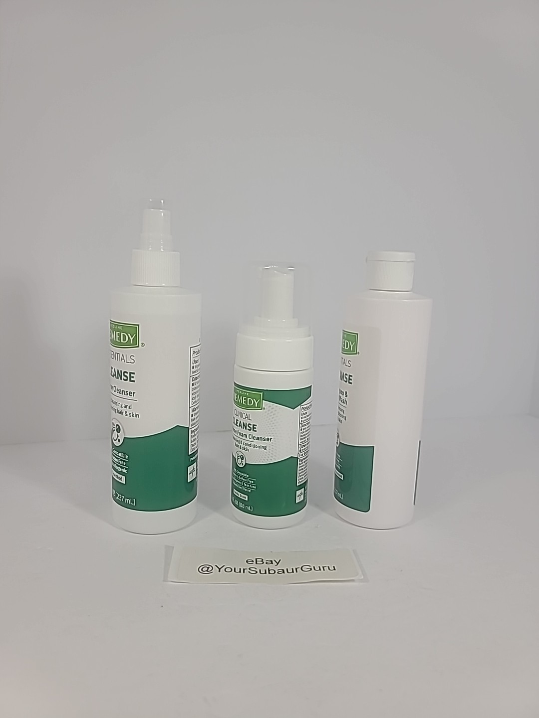 Medline Remedy Cleanse Lot Of 3 – Spray 8oz, Foam 4oz, & Shampoo + Body Wash 8oz