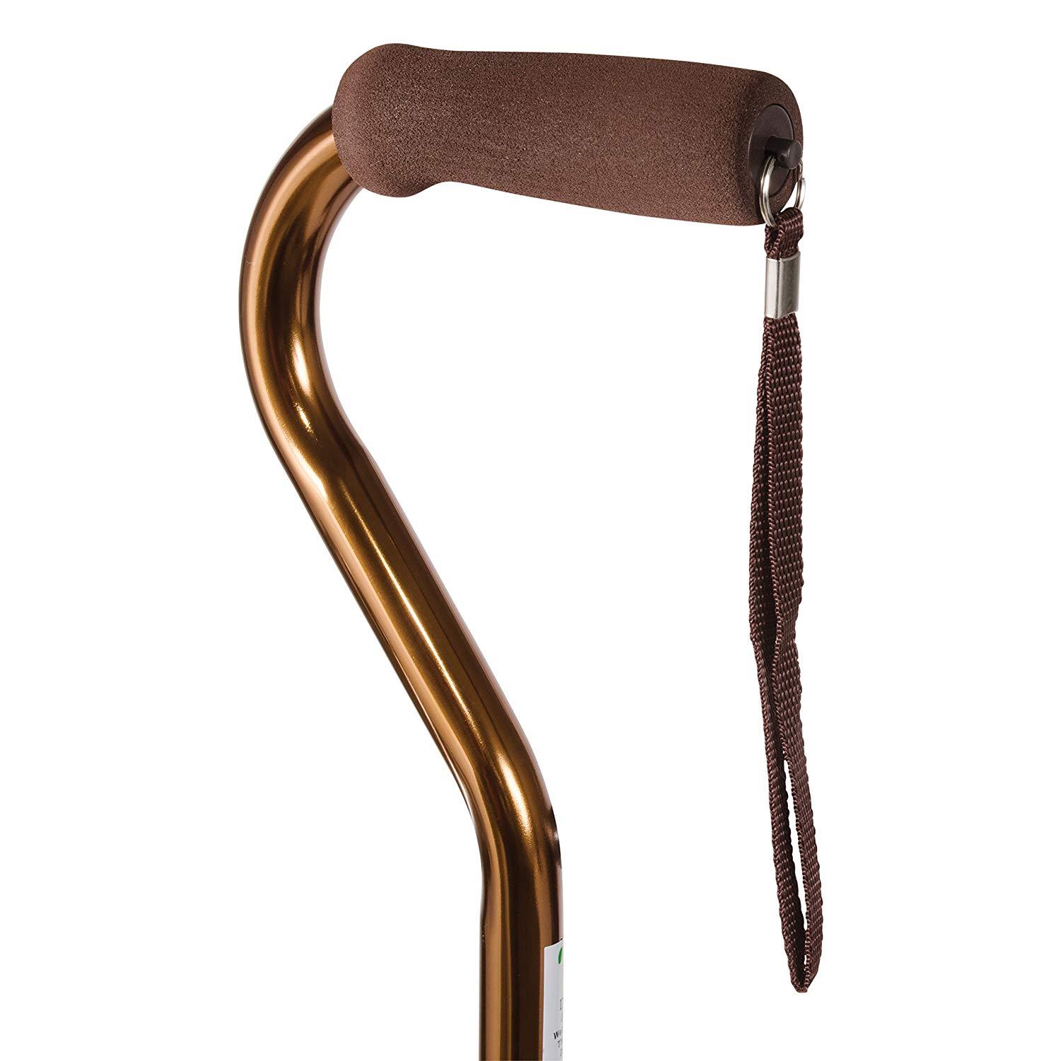 DMI Deluxe Lightweight Adjustable Walking Cane with Soft Foam Offset Hand Grip,