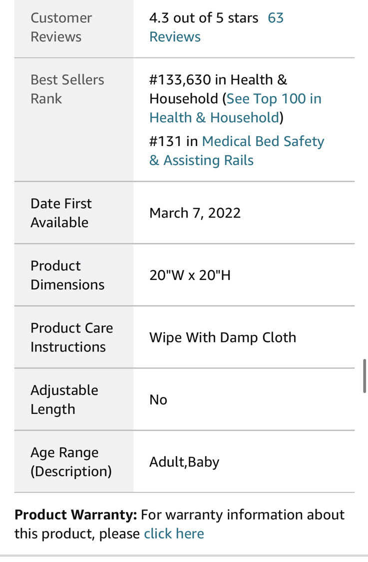 Bed Alarms and Fall Prevention for Elderly with 20” * 28” Weight Sensing