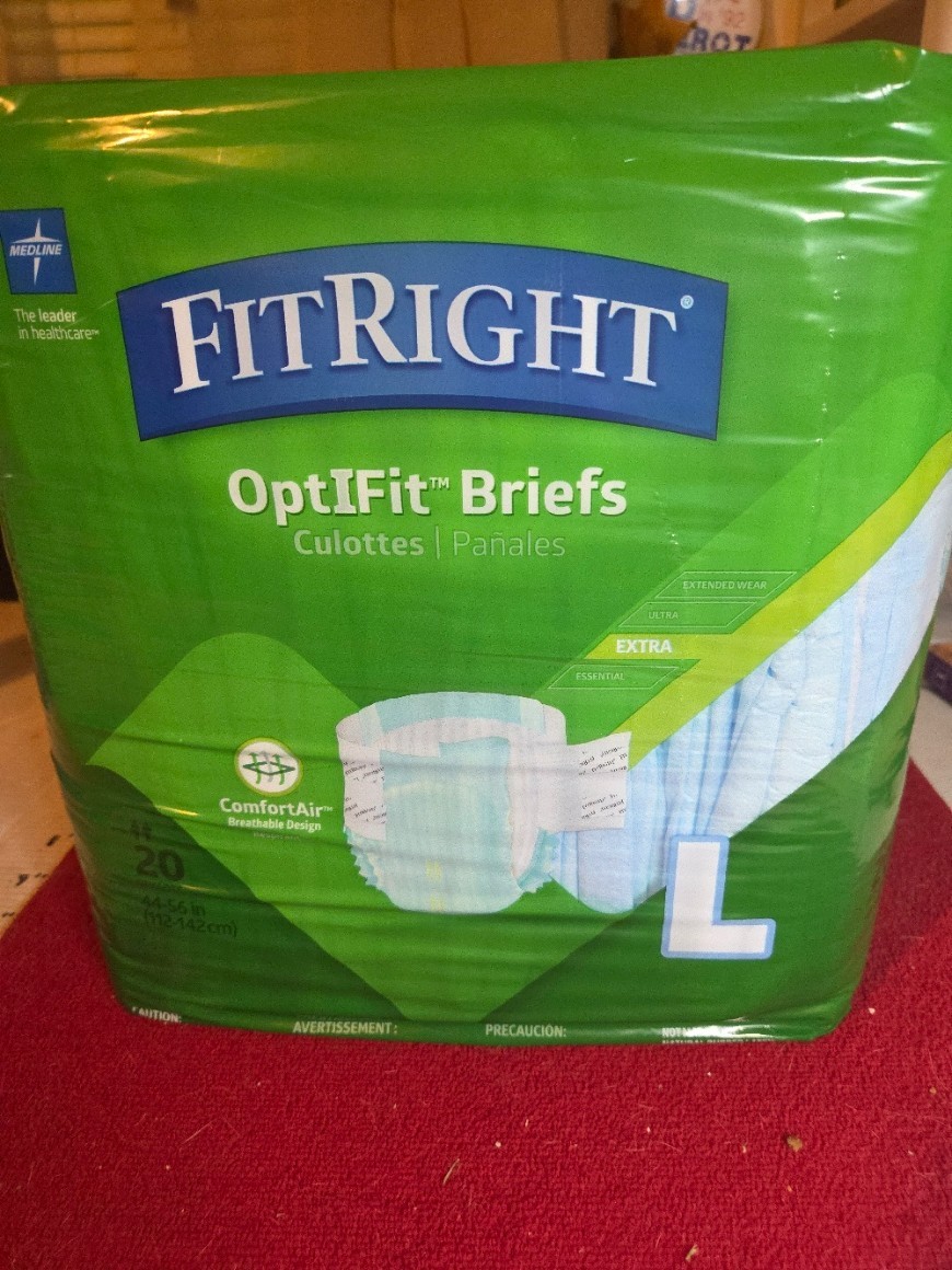 FitRight OptiFit Adult Diapers, Extra Heavy Absorbency, L, 20 Count – FAST SHIP
