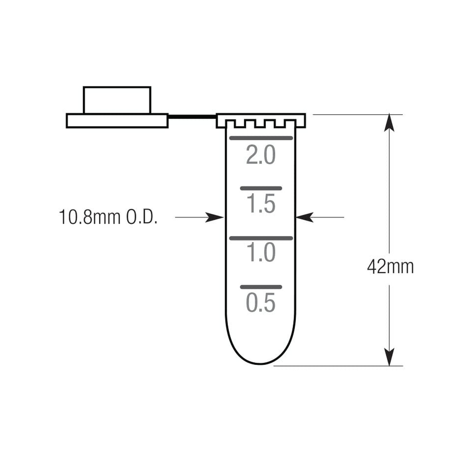 Globe Scientific 111568 Polypropylene Graduated Microcentrifuge Tube with Sna…