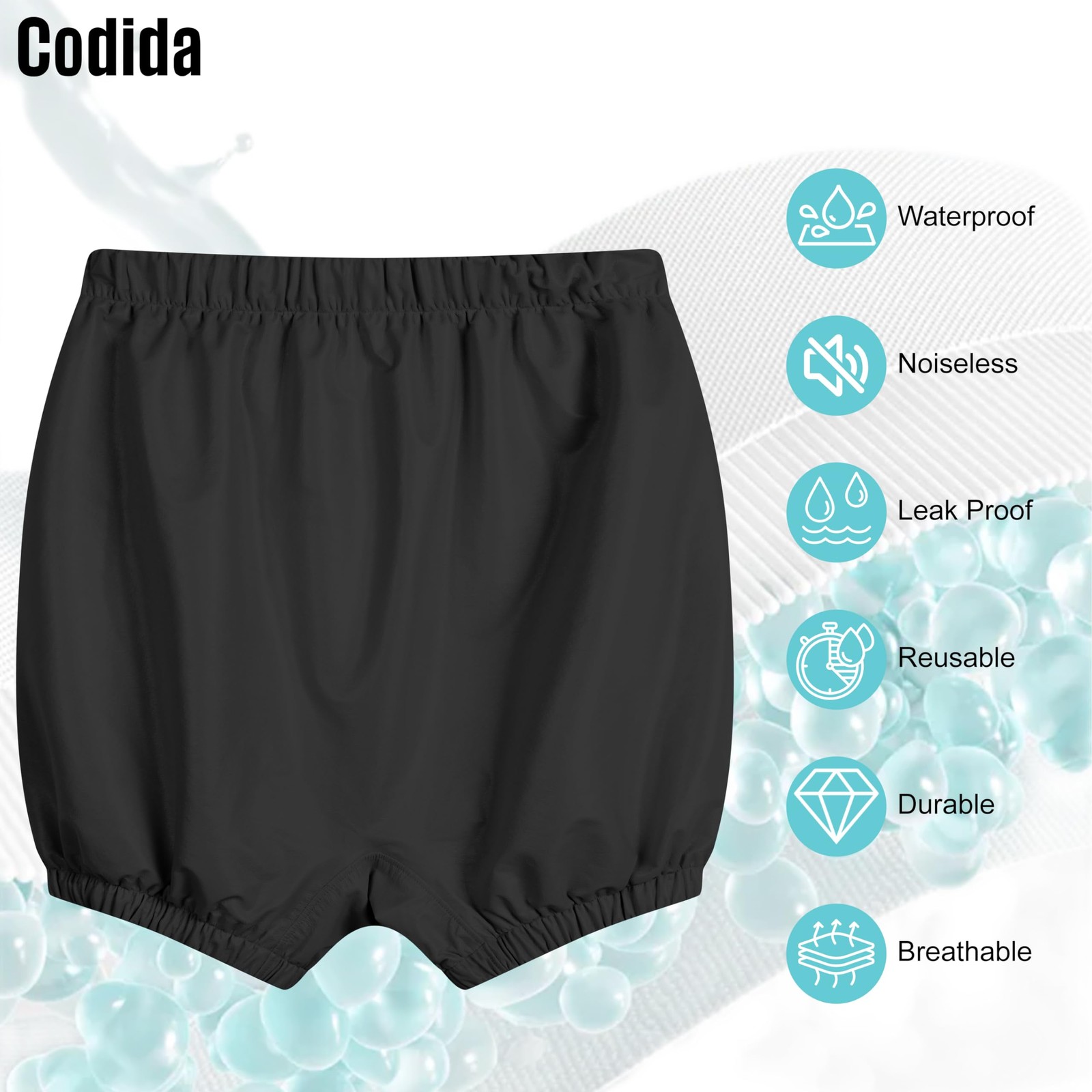Codida Adult Leakproof Plastic Pants Diaper Cover, Washable Incontinence Unde…