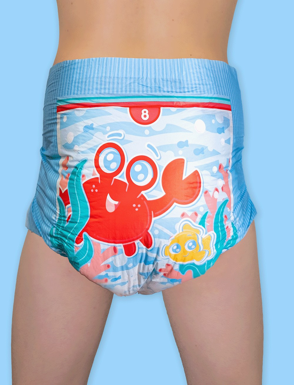 Kiddo Sea Friends Pack of 2 Adult Abdl Plastic Backed Diapers Size Large