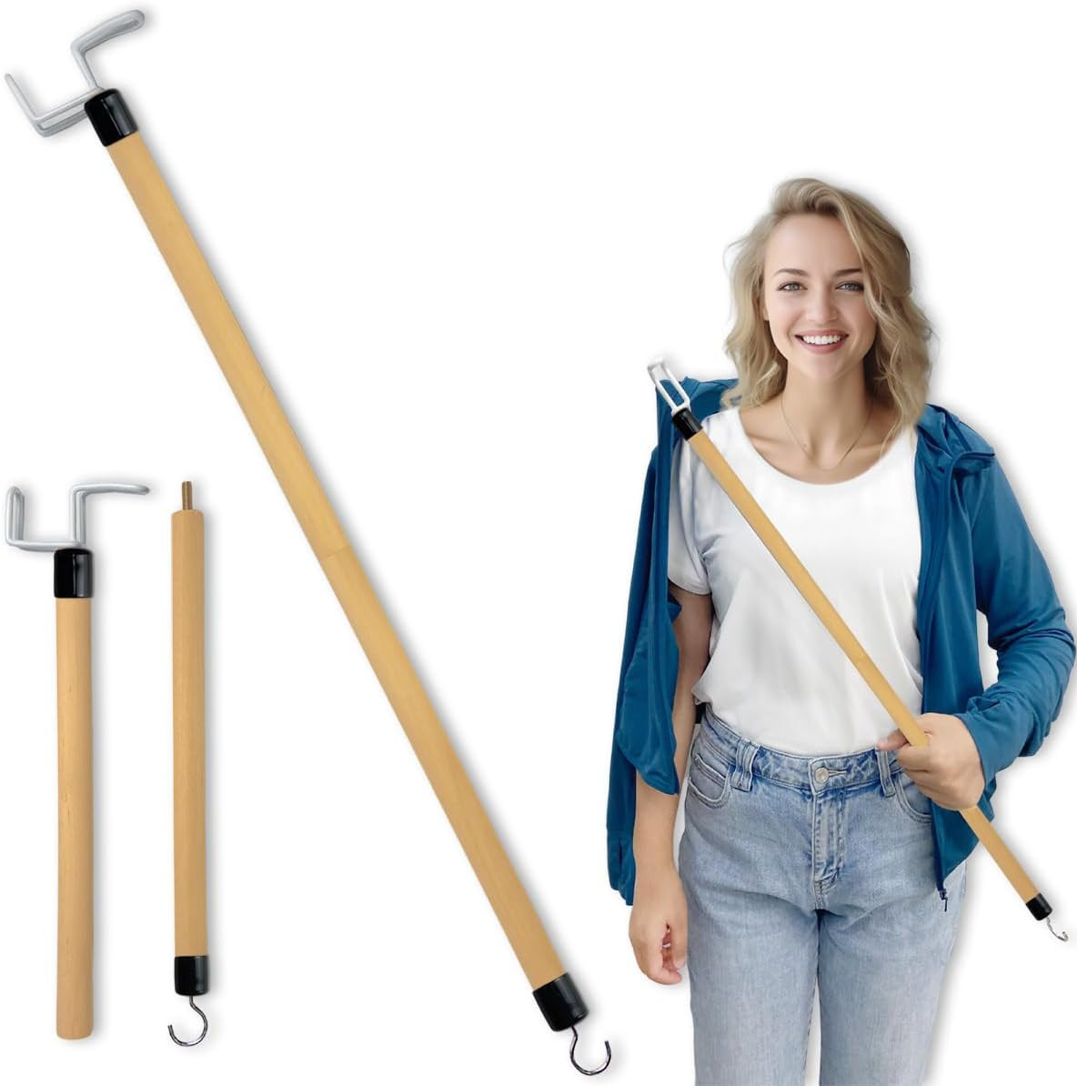 27” Dressing Stick, Long Dressing Stick for Elderly, Disabled, Limited Mobility