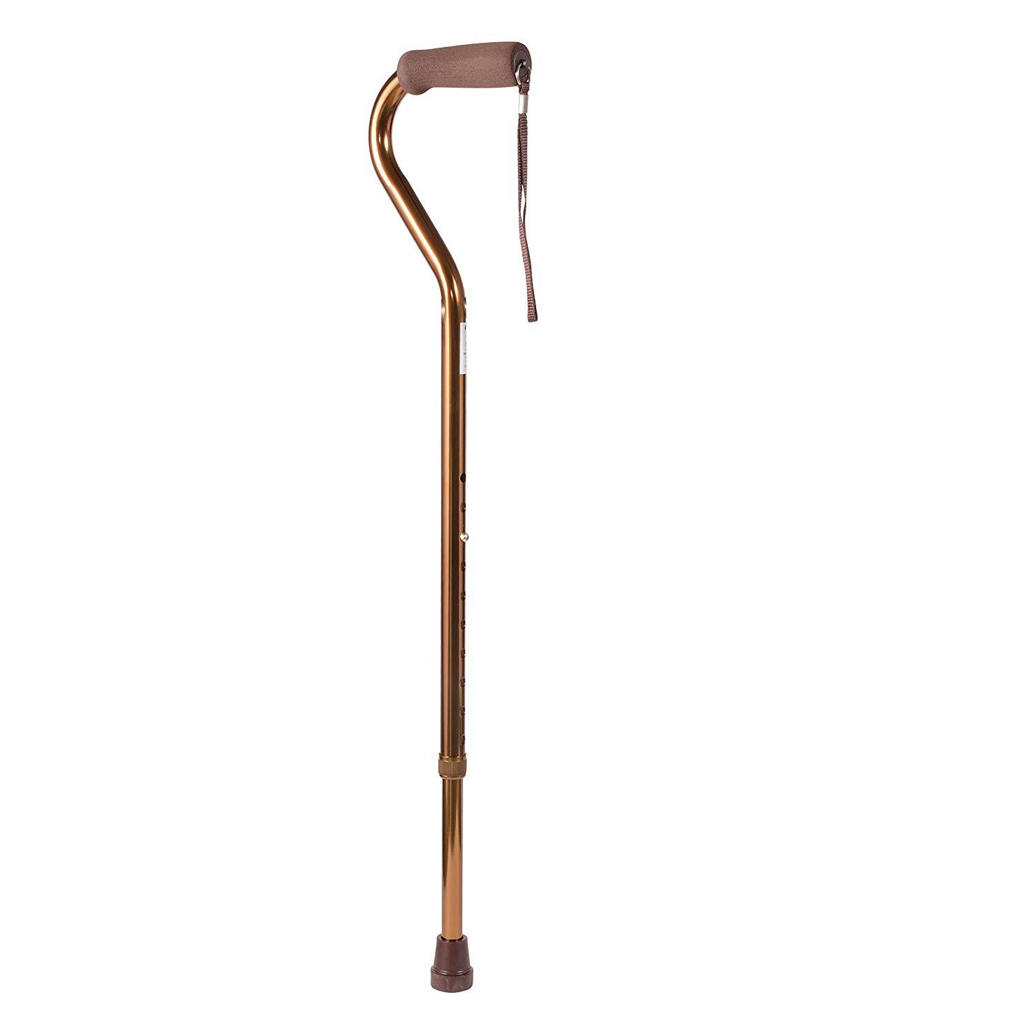 DMI Deluxe Lightweight Adjustable Walking Cane with Soft Foam Offset Hand Grip,