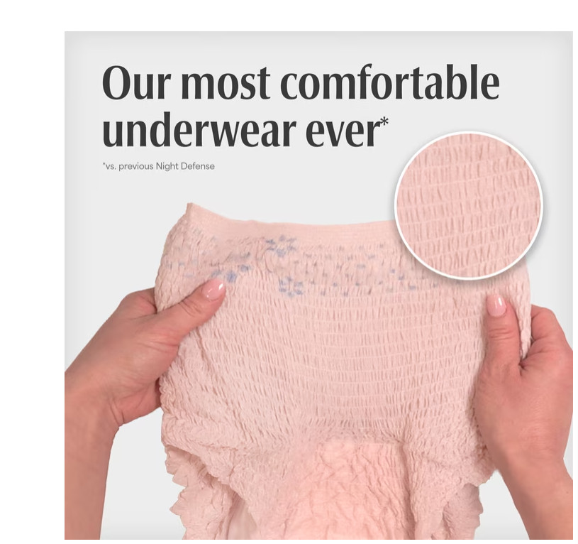 Depend Night Defense Incontinence Underwear for Women, Adult Diapers,M, 60 Count