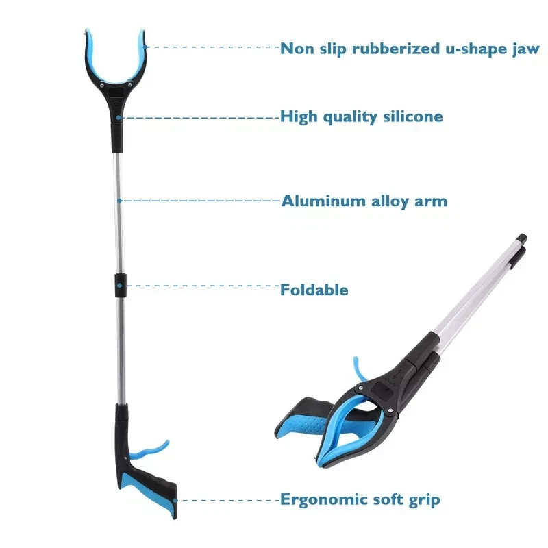 32″Grabber Pick Up Tool Extended Garbage Reaching Stick Trash Picker Folding