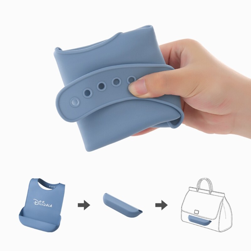 Silicone Bib Catcher Pocket Bib Elderly Aged Senior for Silicone Bi