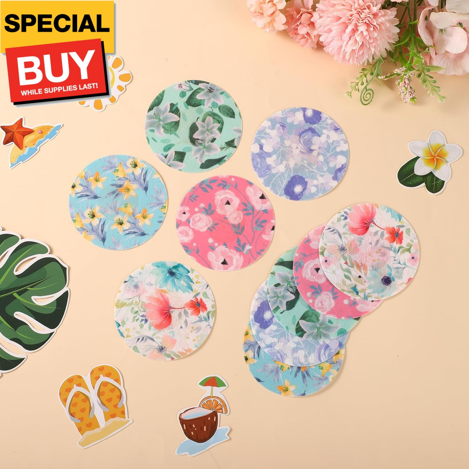 25pcs Sensor Covers for Libre 2/3, Waterproof Adhesive Patches CGM Tape Floral P