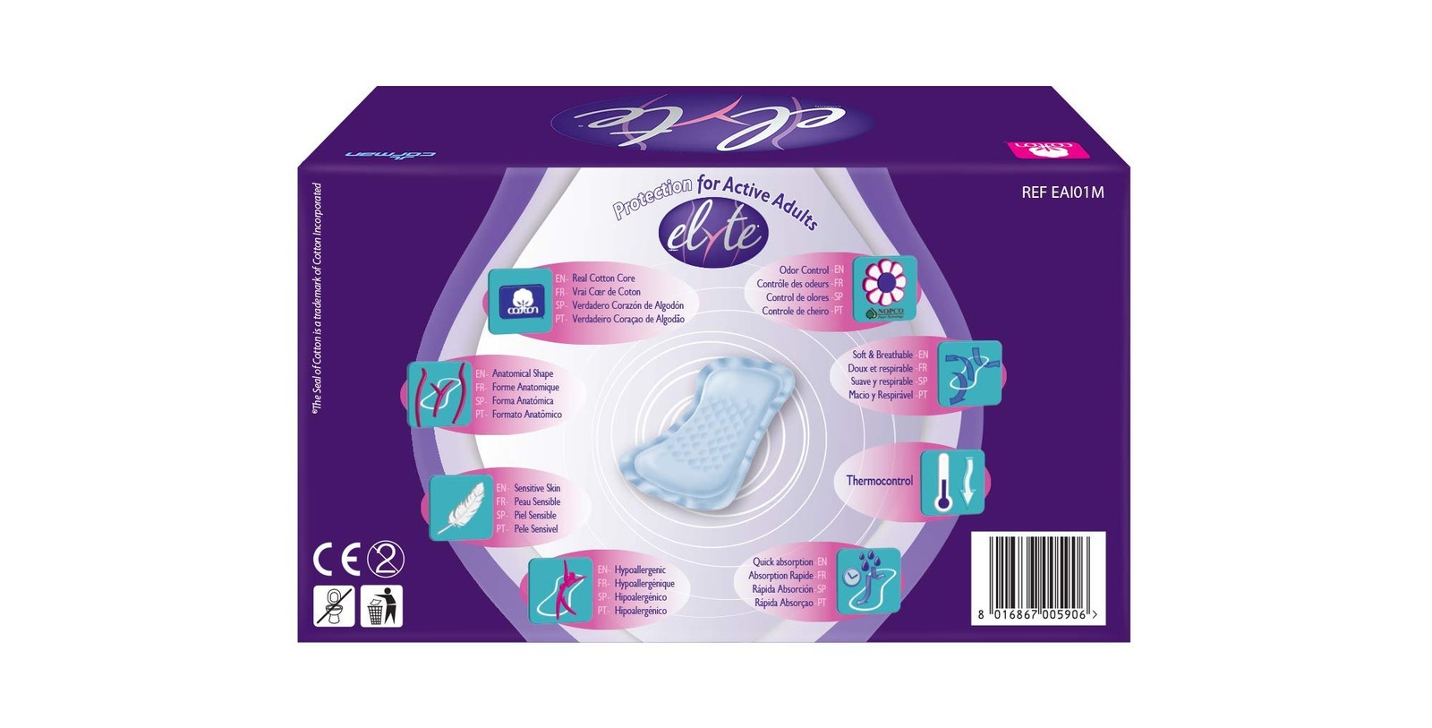 Elyte – 100% Pure Cotton Bladder Control Pads – Sensitive Skin Safe – Mini,, …