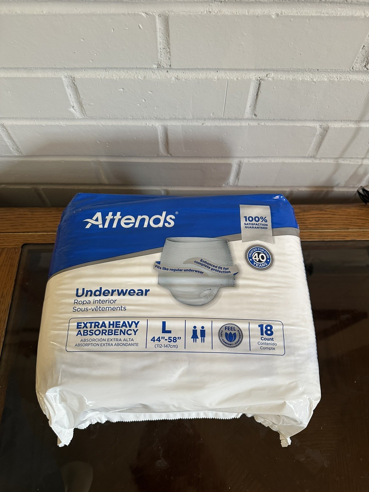 ATTENDS Adult Extra Heavy Absorbency Diapers Pull Ups LARGE 18 Count