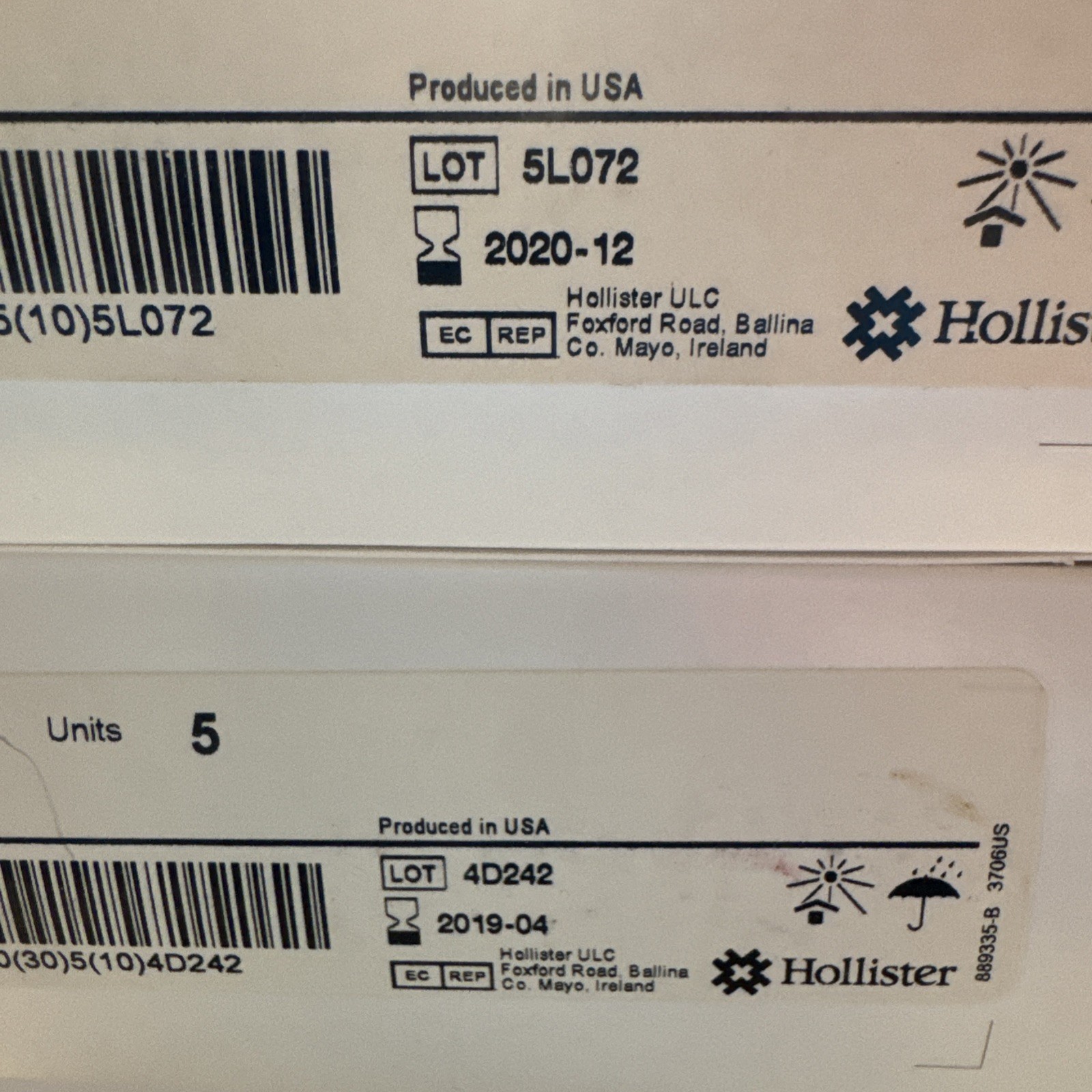 HOLLISTER 3706 CenterPointLock 5 Count Box Lot Of 4 Box Expired 2019