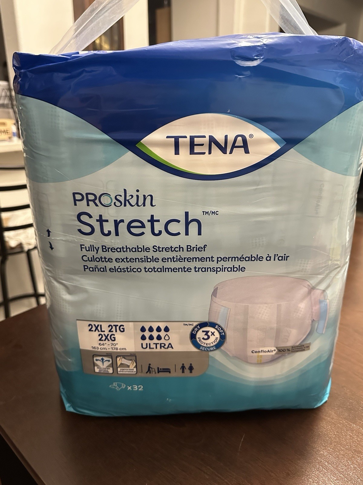TENA Stretch Ultra Briefs Size XXL – Gray (61390) Pack of 32