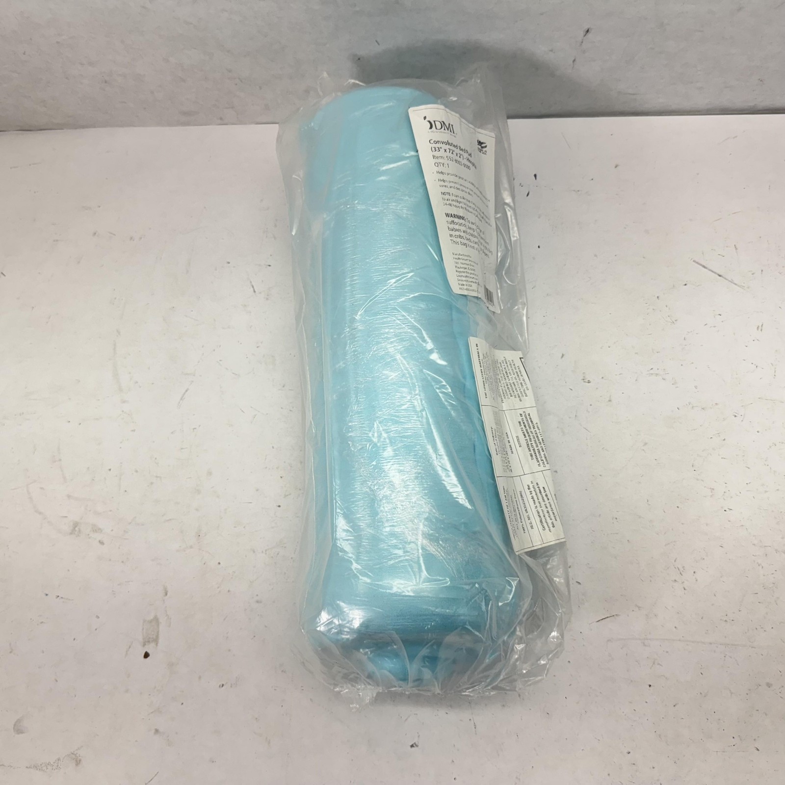 DMI Convoluted Bed Pad Hospital Twin 33x72x2 Foam Mattress Topper Made USA Blue