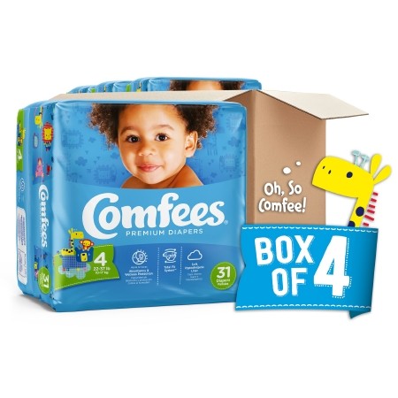 Unisex Baby Diaper Comfees® Size 4 Disposable Moderate Absorbency