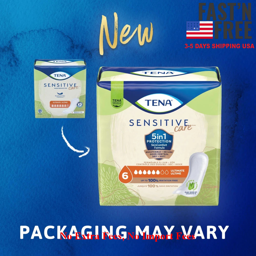 New TENA Sensitive Care Ultimate Absorbency Incontinence Pad for Women, 99 Count