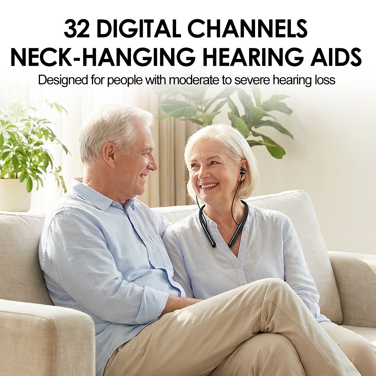 Rechargeable Hearing Aids Bluetooth Neckband Earphones Sound Amplifier Earbubs